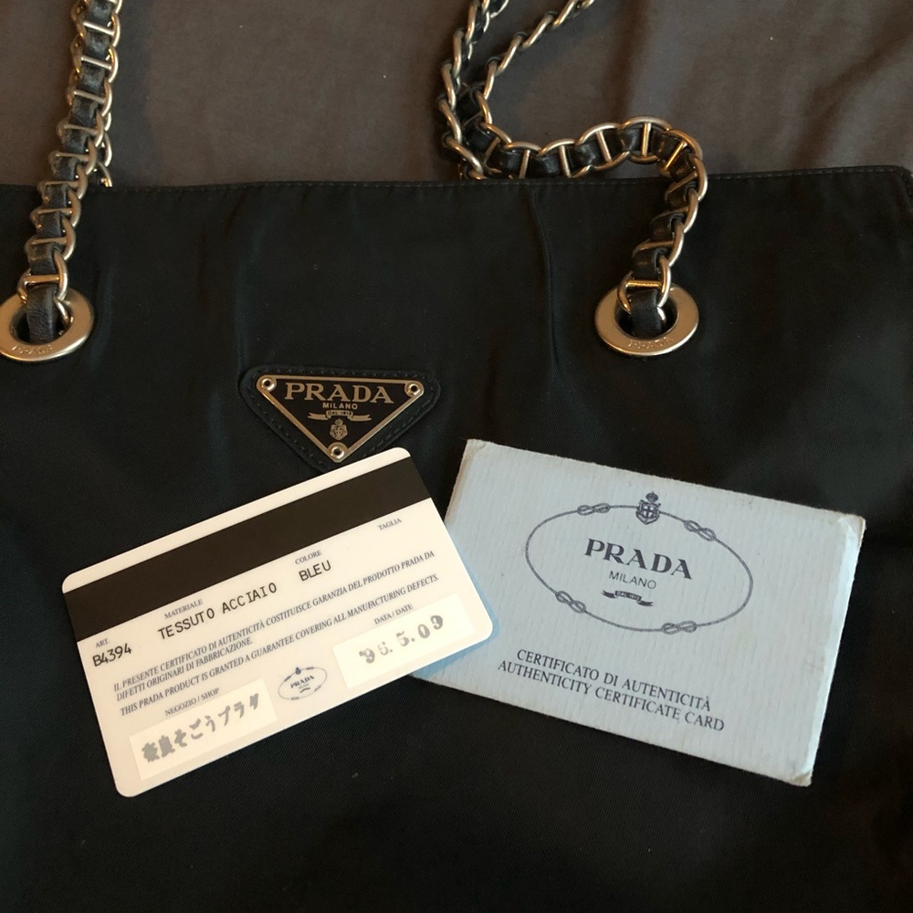 Prada Navy Blue Nylon Tote Bag